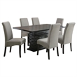 Pemberly Row 7-piece Rectangular Wood Dining Set Black and Gray