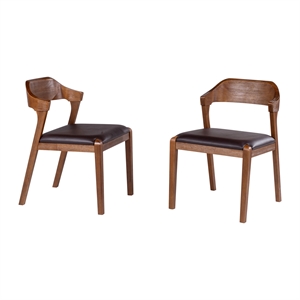 Pemberly Row Dining Side Chairs - Set of 2 in Chestnut Wire-Brush