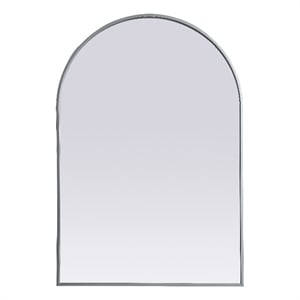 Pemberly Row 27x40&quot Arch Modern MDF Wood/Iron Mirror in Silver
