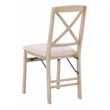 Pemberley Row Rubber Wood Gray Folding Chair Set Rectangular Padded Seat Fully Assembled
