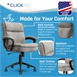 Pemberly Row Modern Ergonomic Mid Back Desk Chair Fabric Gray