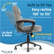 Pemberly Row Modern Ergonomic Mid Back Desk Chair Fabric Gray