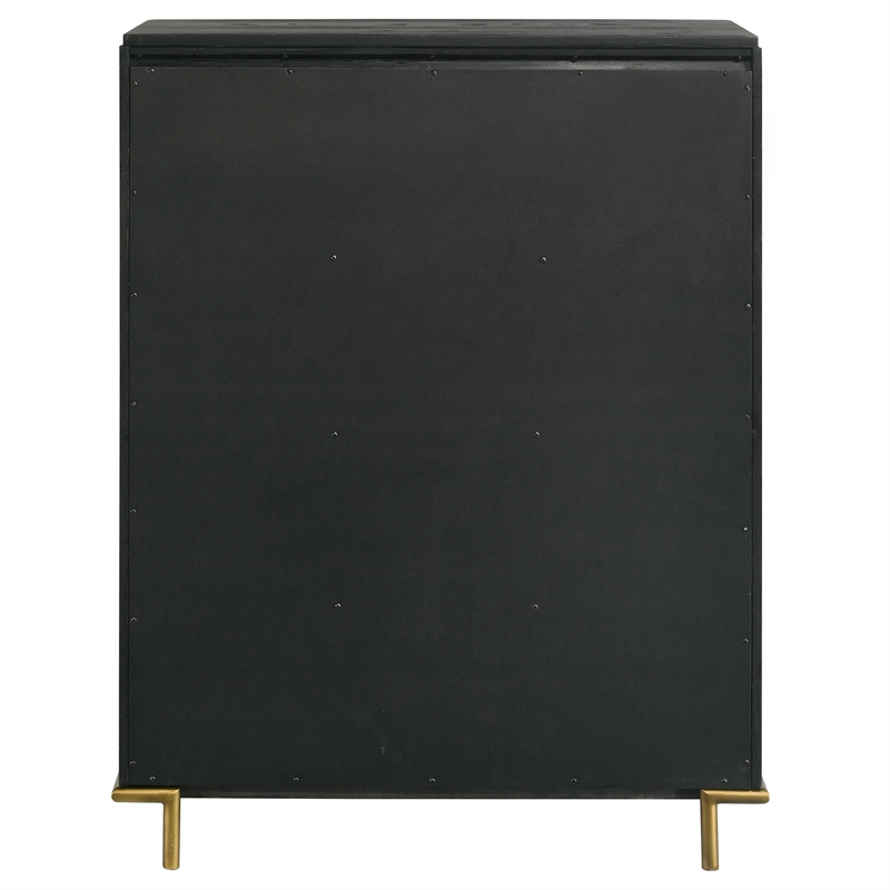 Pemberly Row 5-drawer Wood Rectangular Bedroom Chest in Black