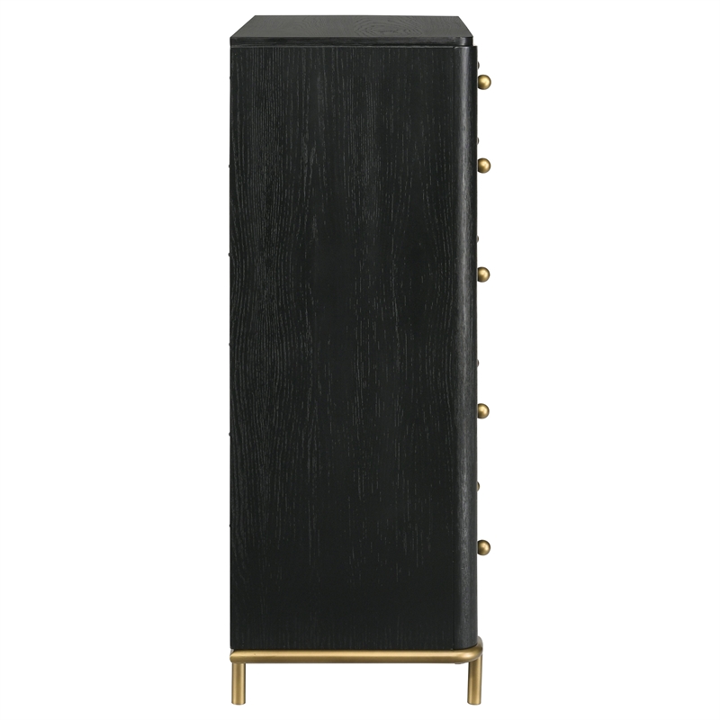 Pemberly Row 5-drawer Wood Rectangular Bedroom Chest in Black