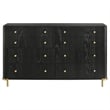 Pemberly Row Coastal 8-drawer Wood Bedroom Dresser in Black Finish