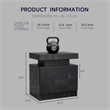Pemberly Row Nightstands with 2 Drawers LED Bedside Table Cabinet - Black Gold
