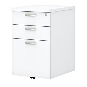 Pemberly Row 3 Drawer Mobile File Cabinet in Pure White - Engineered Wood