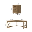 Pemberly Row L Desk with Lateral File Cabinet - Reclaimed Pine - Engineered Wood