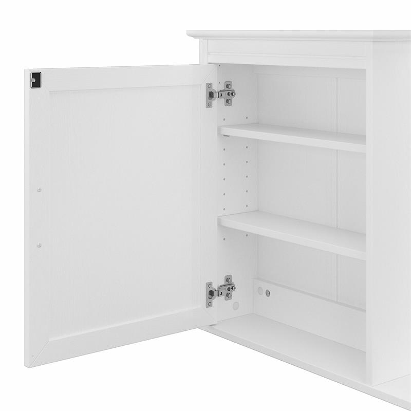 Pemberly Row Bathroom Medicine Cabinet with Mirror - White Ash - Engineered Wood
