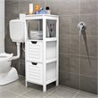 Pemberly Row Contemporary MDF and NC Paint Floor Cabinet with 2 Drawers in White