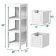 Pemberly Row Contemporary MDF and NC Paint Floor Cabinet with 2 Drawers in White