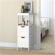 Pemberly Row Contemporary MDF and NC Paint Floor Cabinet with 2 Drawers in White
