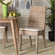 Pemberly Row Modern Bohemian Gray Rattan 2-Piece Dining Chair Set