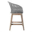 Pemberly Row Indoor/Outdoor Counter Height Bar Stool in Light Eucalyptus Wood