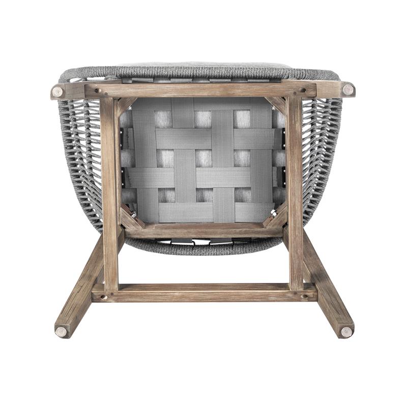 Pemberly Row Indoor/Outdoor Counter Height Bar Stool in Light Eucalyptus Wood