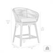 Pemberly Row Indoor/Outdoor Counter Height Bar Stool in Light Eucalyptus Wood