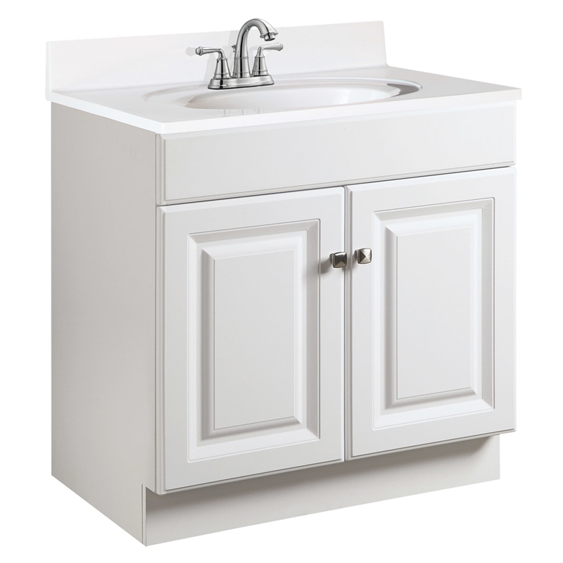 Pemberly Row 30-Inch Unassembled 2-Door Bathroom Wood Vanity Without Top - White