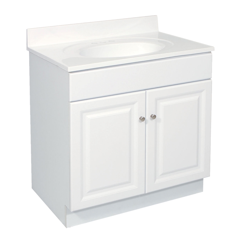 Pemberly Row 30-Inch Unassembled 2-Door Bathroom Wood Vanity Without Top - White