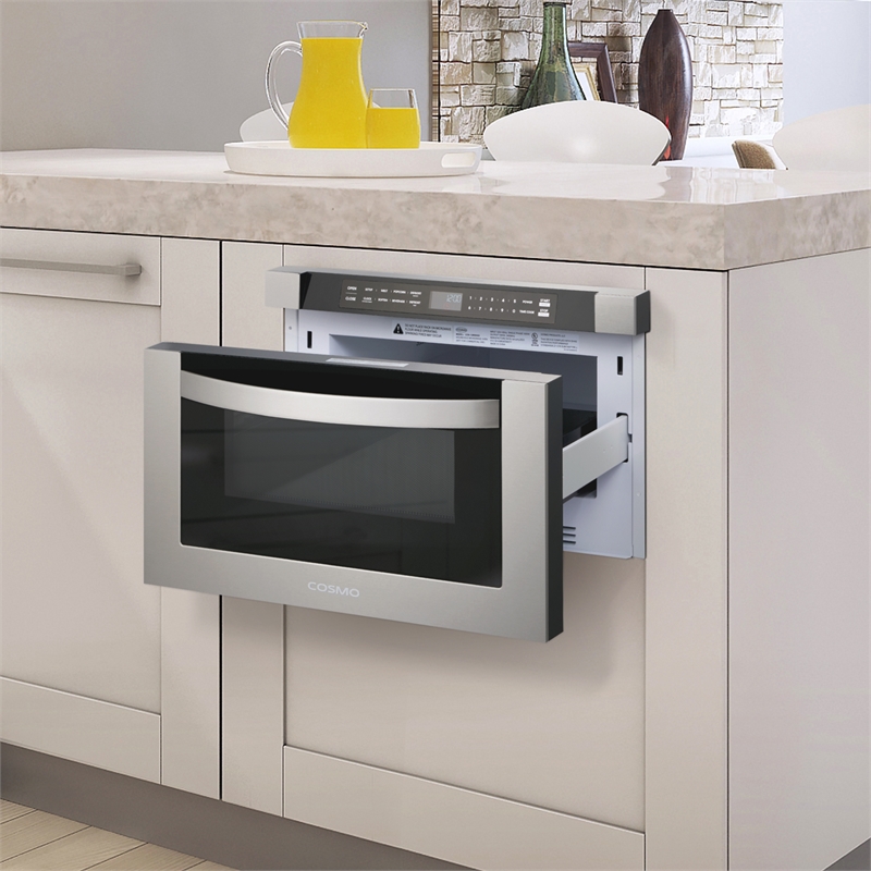 Pemberly Row Built-in Microwave Drawer 1.2 cu.ft.Capacity - Stainless Steel