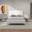 Pemberley Row Boucle Fabric Cream Platform Bed Rectangular Mid-Century Modern 86.61