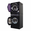 Pemberly Row Stainless Steel Washer/Compact Short Dryer in Black