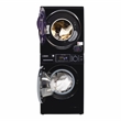 Pemberly Row Stainless Steel Washer/Compact Short Dryer in Black