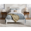 Pemberly Row Contemporary Twin XL Wood Low Profile Platform Bed in White