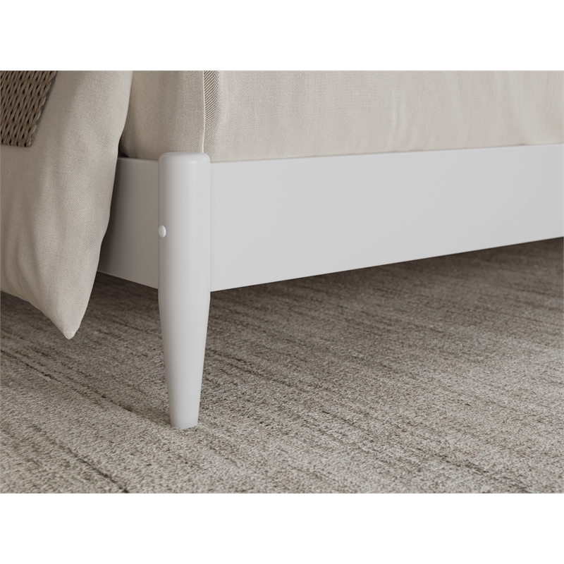 Pemberly Row Modern King Wood Low Profile Platform Bed in White