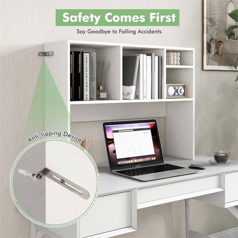 Pemberley Row Engineered Wood White Bookshelf Rectangular Durable 37
