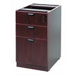 Pemberly Row U-Shape Desk Credenza with Pedestal and Hutch in Mahogany