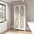Pemberly Row Tall Bathroom Cabinet with Doors in White/Gray - Engineered Wood