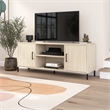 Pemberly Row 58W TV Stand with Doors & Shelves in Natural Elm - Engineered Wood