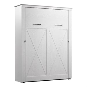 Pemberly Row 69W Queen Murphy Bed - Engineered Wood in White
