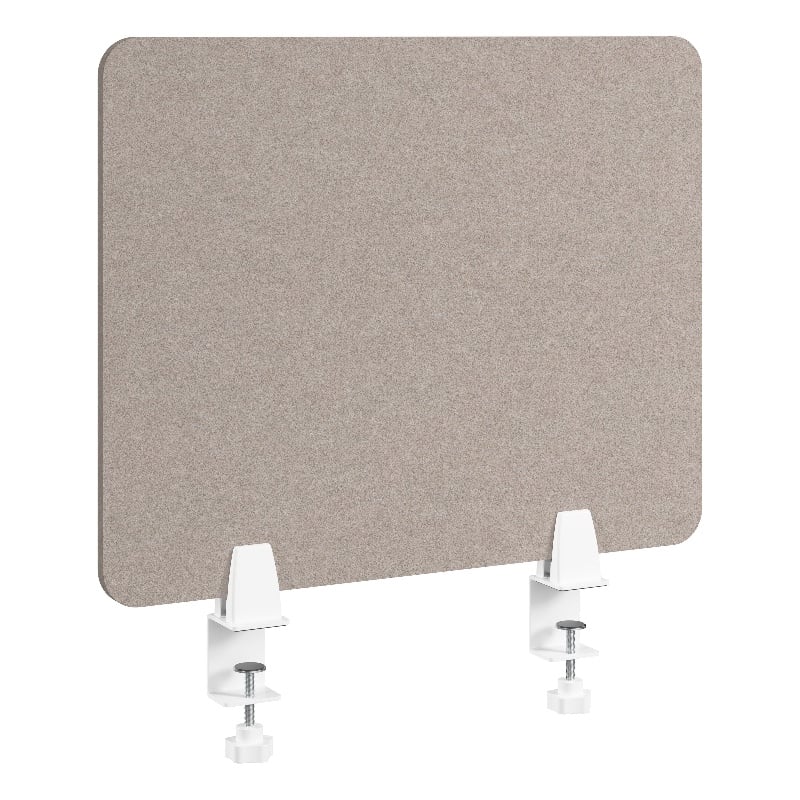 Pemberly Row Modern 22W Desktop Privacy Screen in Warm Beige