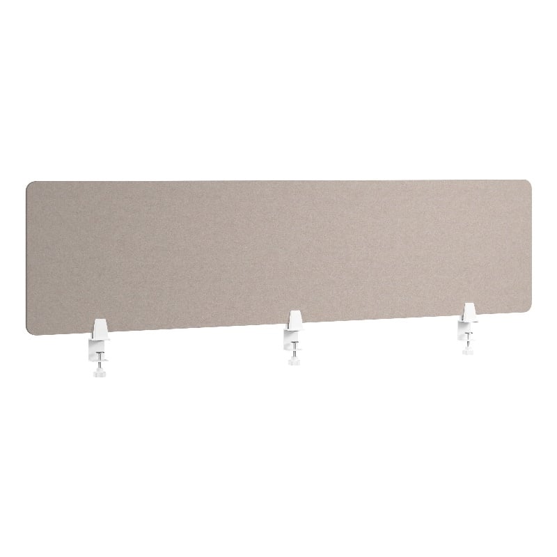 Pemberly Row Modern 70W Desktop Privacy Screen in Warm Beige