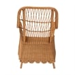Pemberly Row Bohemian Light Honey Scalloped Rattan Arm Chair