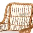 Pemberly Row Bohemian Light Honey Scalloped Rattan Arm Chair