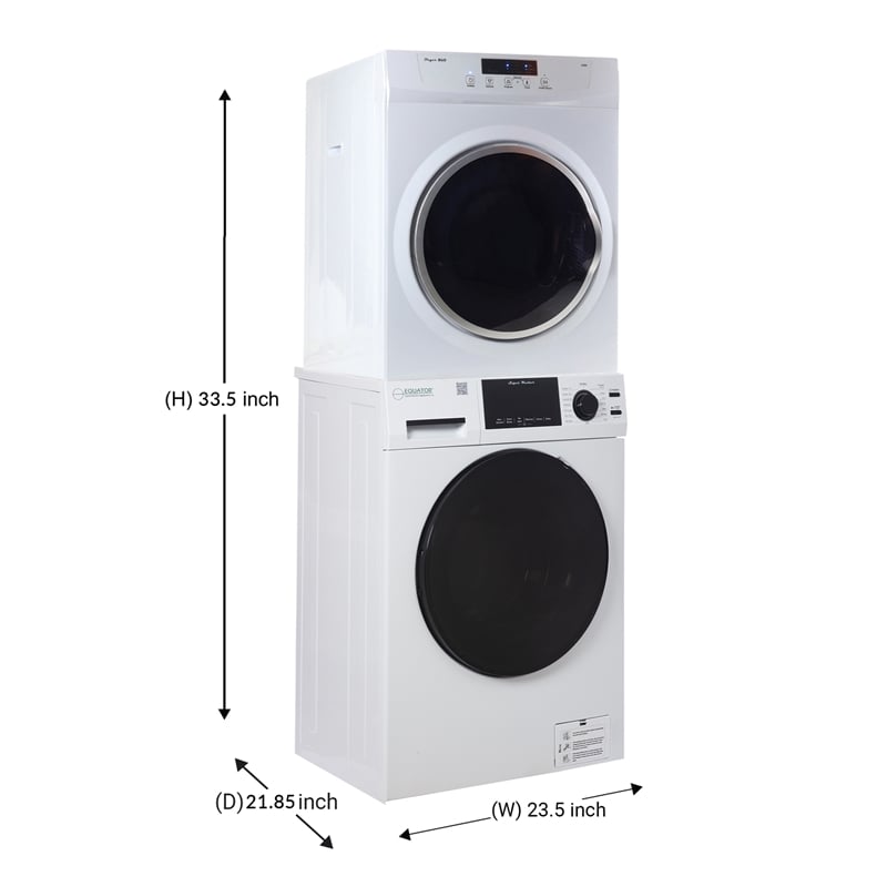 Pemberly Row 15lbs Compact 110V Set Washer + Dryer Vented 3.5cf Sensor