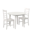 Pemberly Row 3-Piece Wood Dining Set with Double Drop Leaf in White
