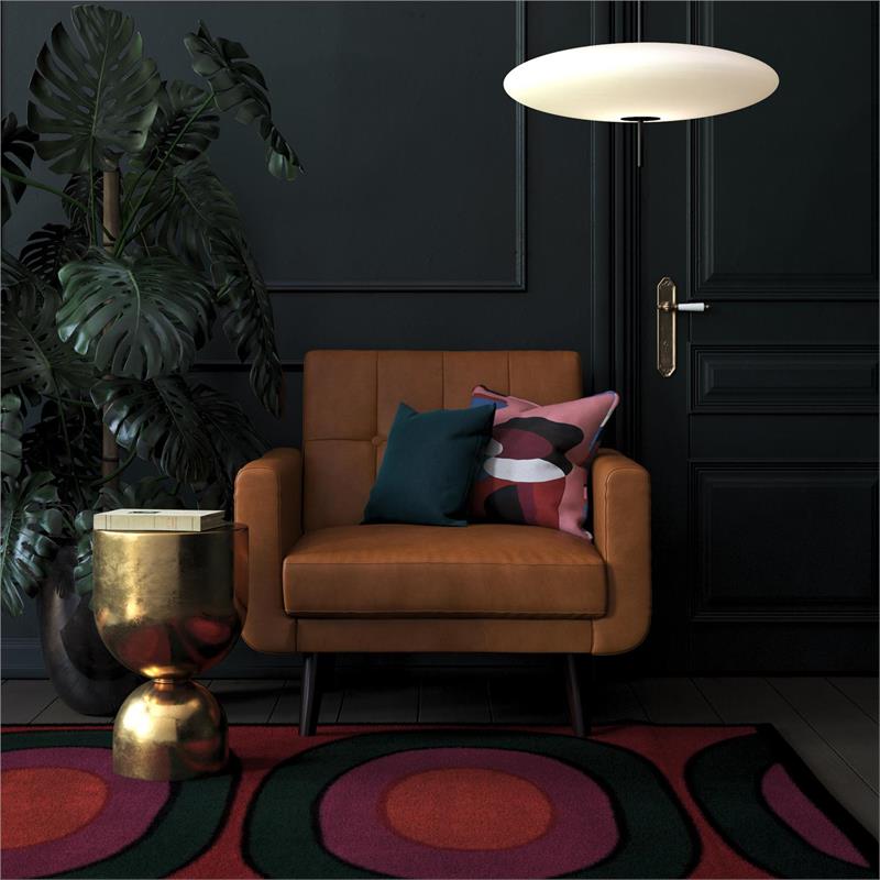Pemberly Row Modern Chair Upholstered Accent Chair in Camel Faux Leather