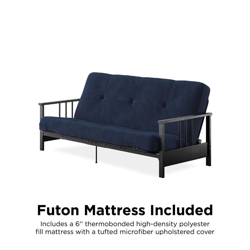 Pemberly Row Full Metal Arm Futon with 6