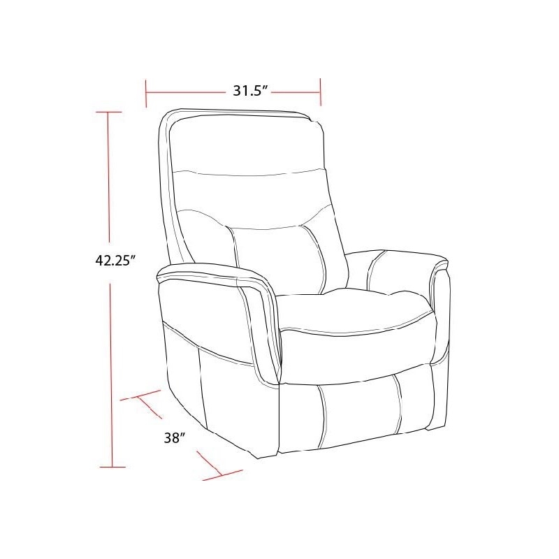 Pemberly Row Polyester/PU Manual Swivel Glider Recliner in Truffle Brown