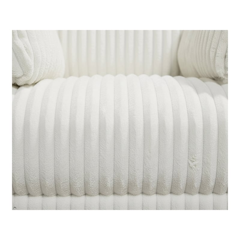 Pemberly Row Modern Chenille Fabric Swivel Glider Recliner in Ivory
