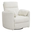 Pemberly Row Modern Chenille Fabric Swivel Glider Recliner in Ivory
