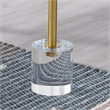 Pemberly Row Set of 2 Clear Plastic/Acrylic Martini End Tables with Gold Accents