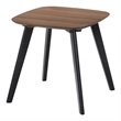 Pemberly Row Set of 2 Solid End Tables with Powder Coated Black Legs in Walnut