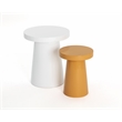 Pemberly Row Set of 2 Contemporary Concrete End Tables - Large - White