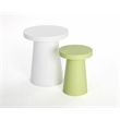 Pemberly Row Set of 2 Contemporary Concrete End Tables - Large - White