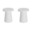 Pemberly Row Set of 2 Contemporary Concrete End Tables - Large - White