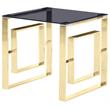 Pemberly Row Set of 2 Stainless Steel and Smoked Glass End Tables in Gold